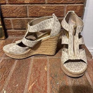 Michael Kors Cream Wedge Sandals